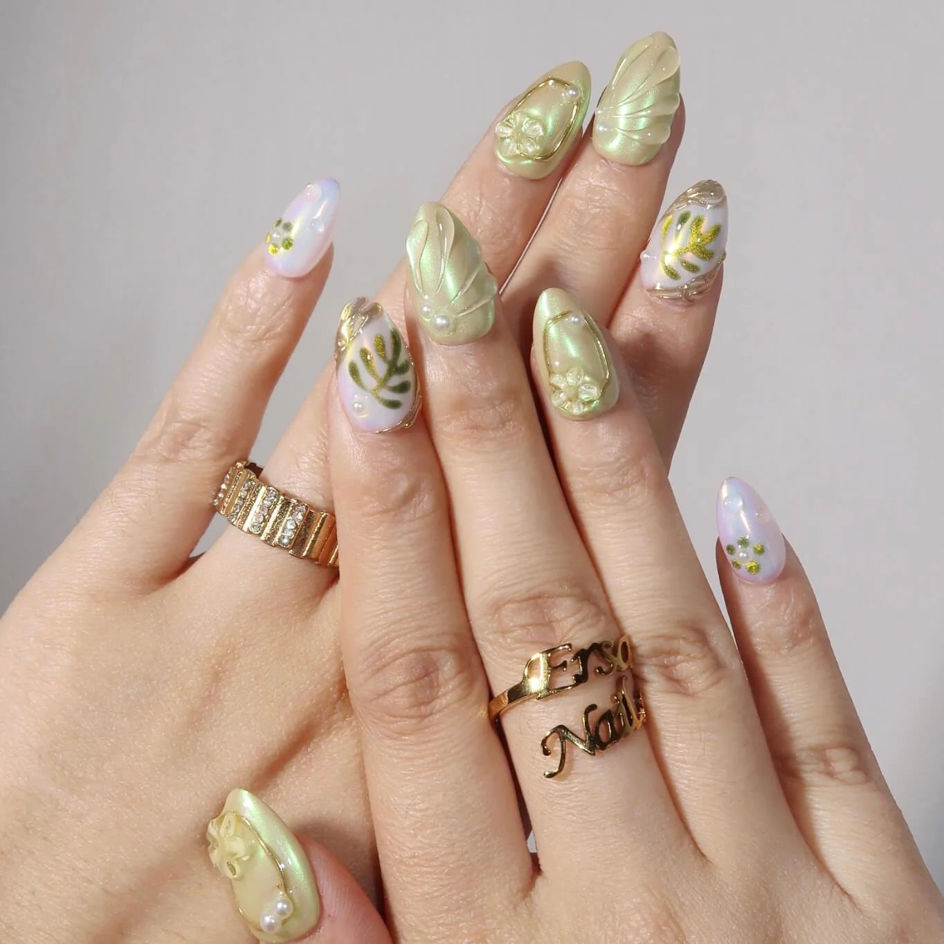 Work Piece x Ersa "Lush Aqua" Press-on Nails & Jewelry Bundle