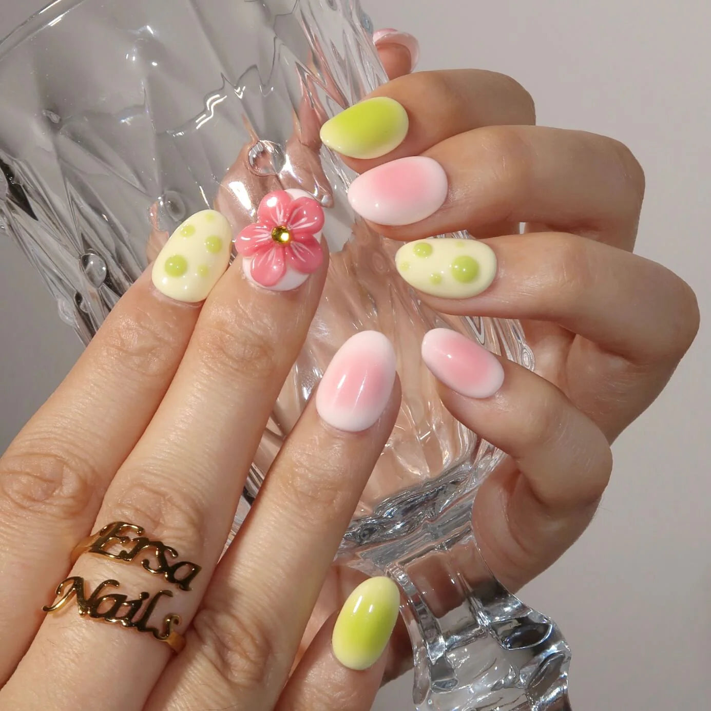 Work Piece x Ersa "Lush Aqua" Press-on Nails & Jewelry Bundle