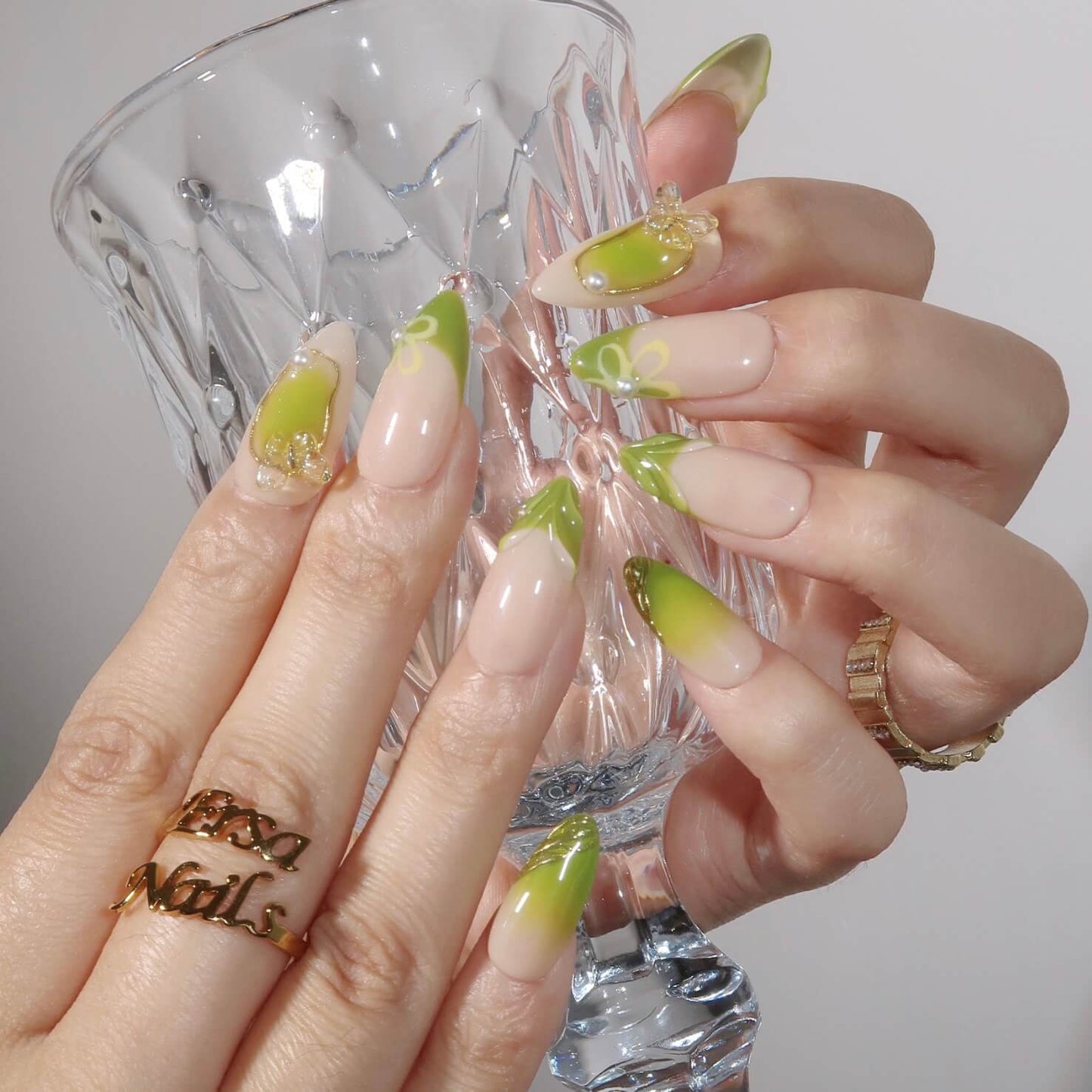 Work Piece x Ersa "Verdant Pulse" Press-on Nails & Jewelry Bundle
