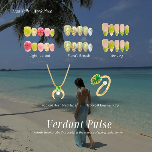 Work Piece x Ersa "Verdant Pulse" Press-on Nails & Jewelry Bundle