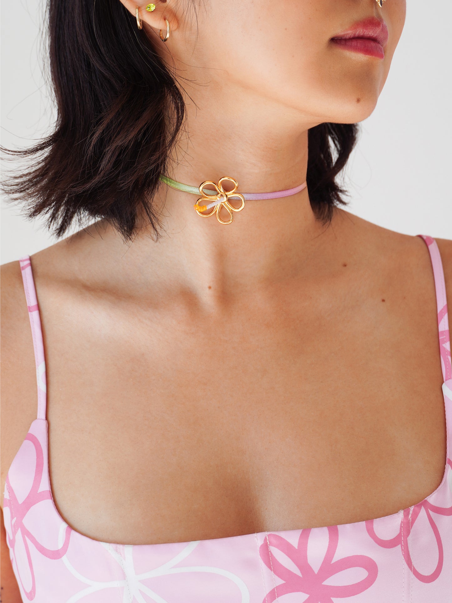Blossom Satin Choker - Work Piece