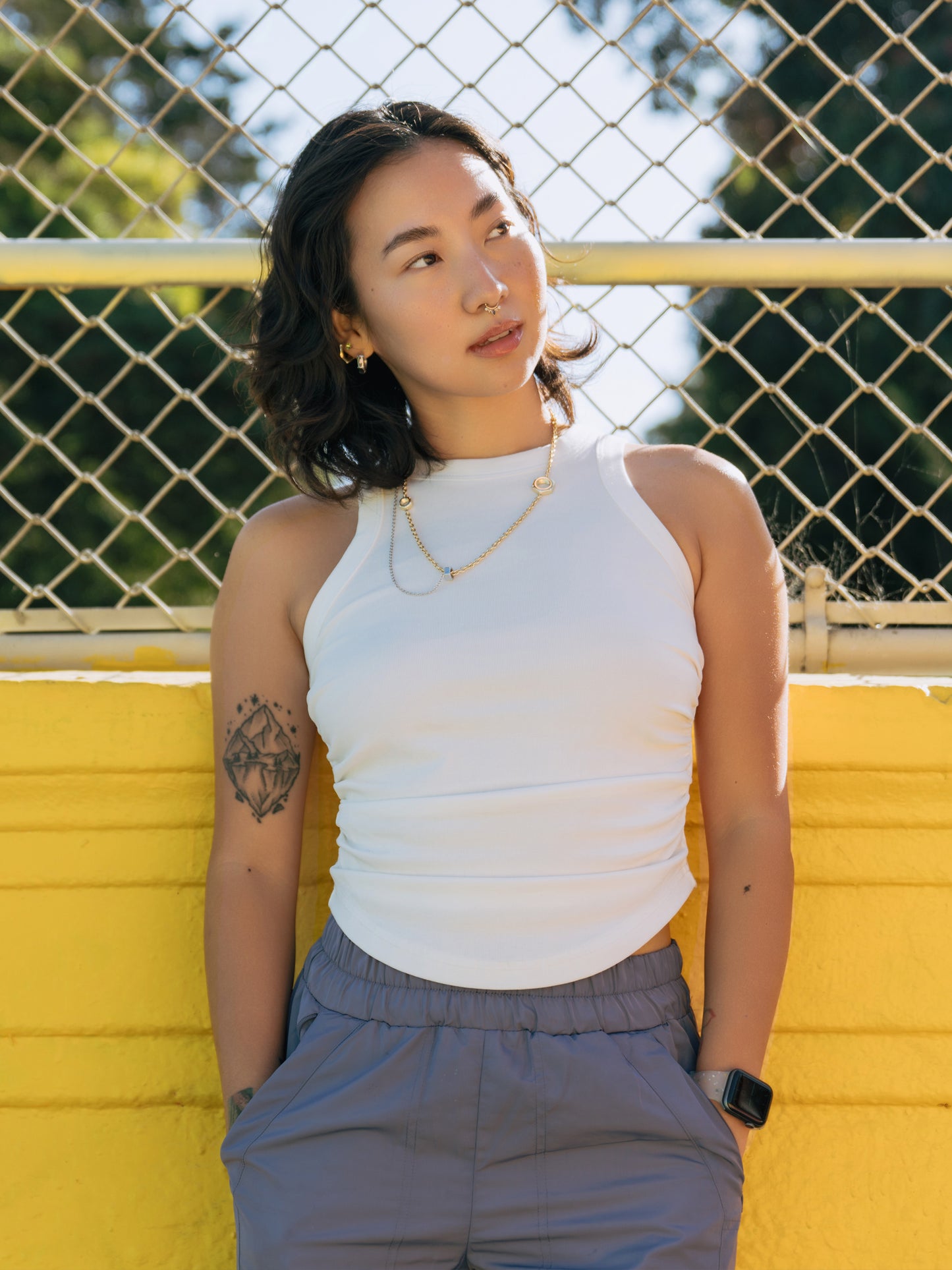 Play-Layer Hex Nut Necklace - Gold