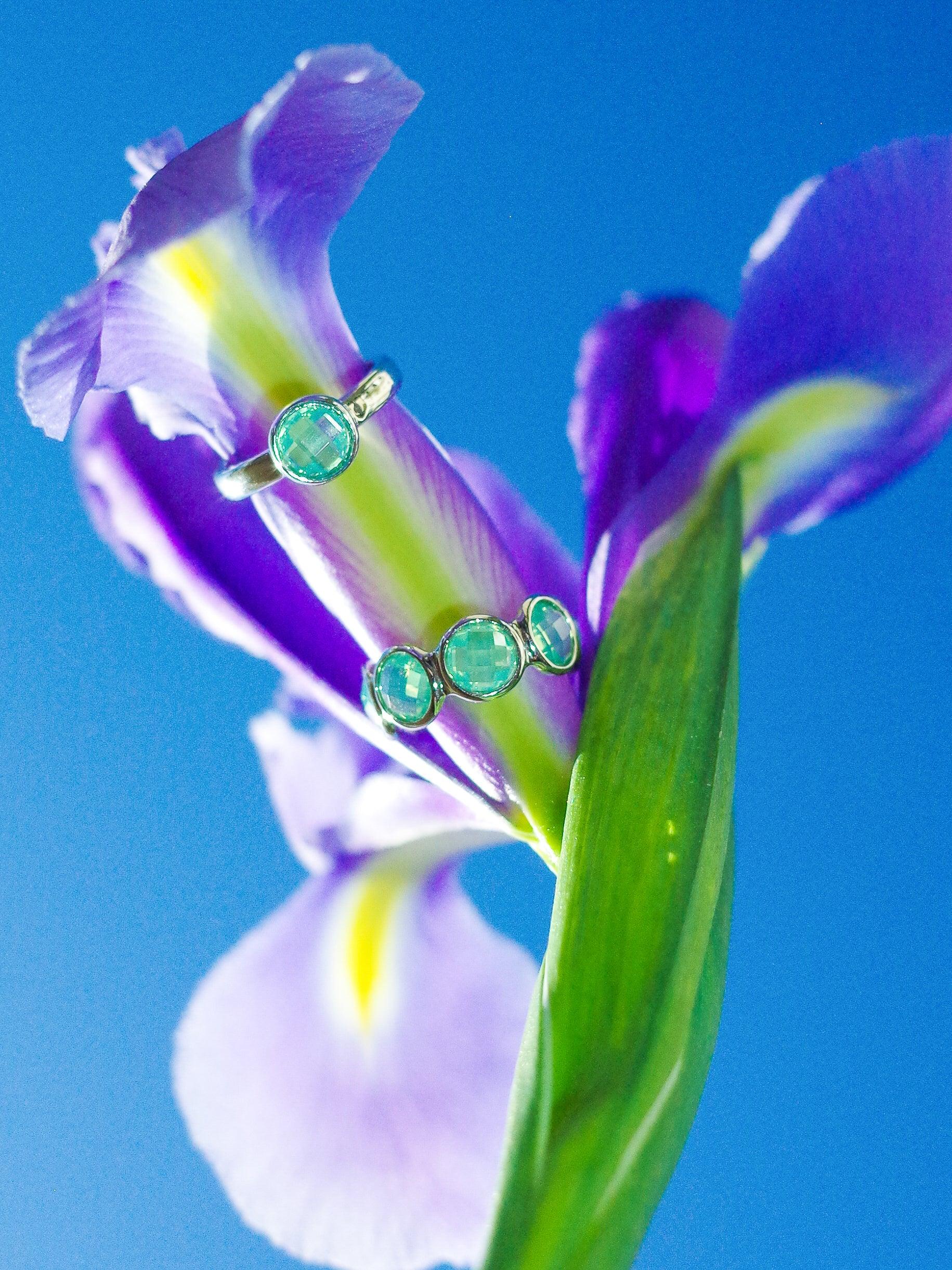 Baby Blue Crystal Ear Cuff / Ring - Work Piece