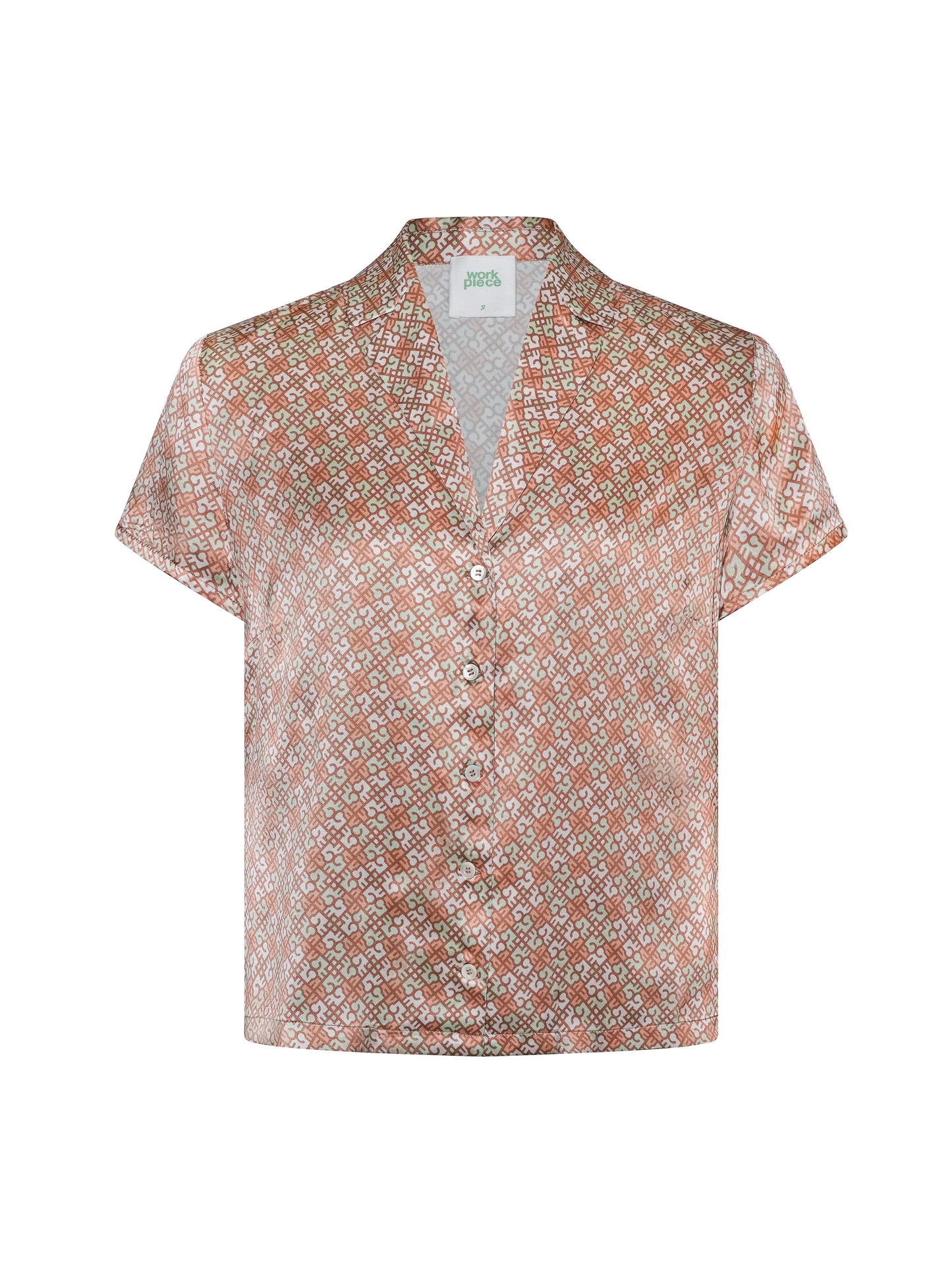 Monogram Cropped 100% Silk Shirt