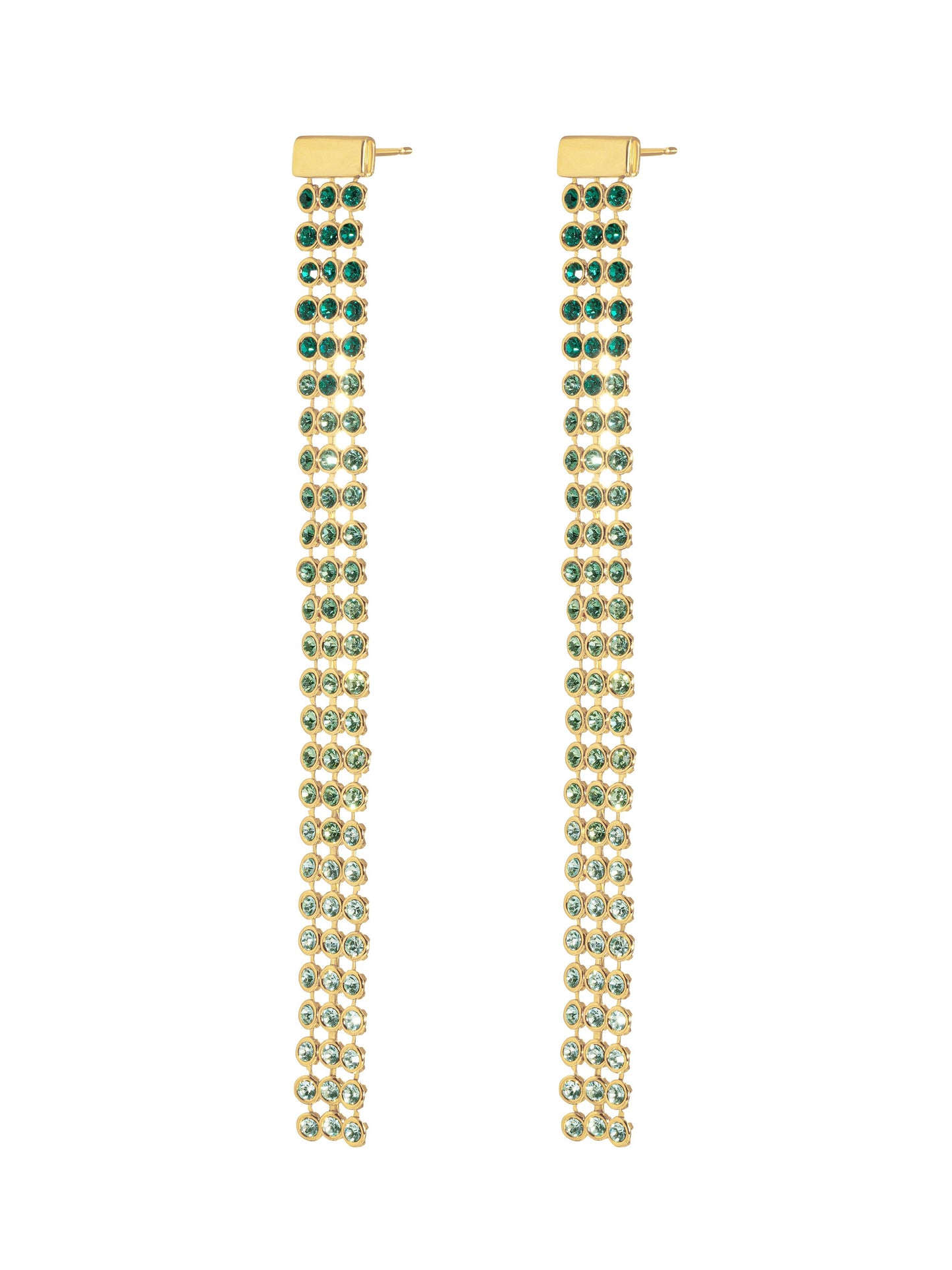 Emerald Ombre Earrings with Swarovski® Crystals - Work Piece