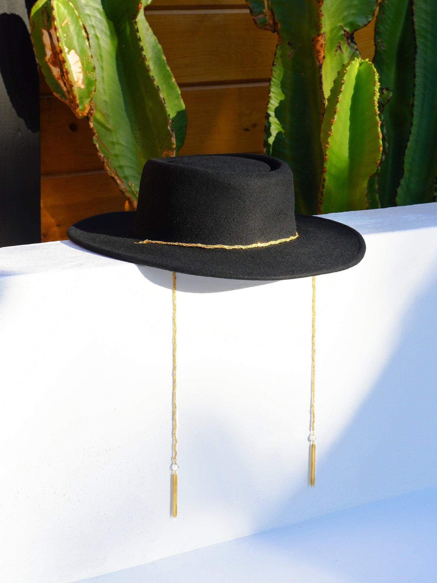Pierced Boater Hat with Detachable Chain - Work Piece