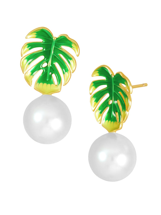 Tropical Enamel Earrings - Work Piece
