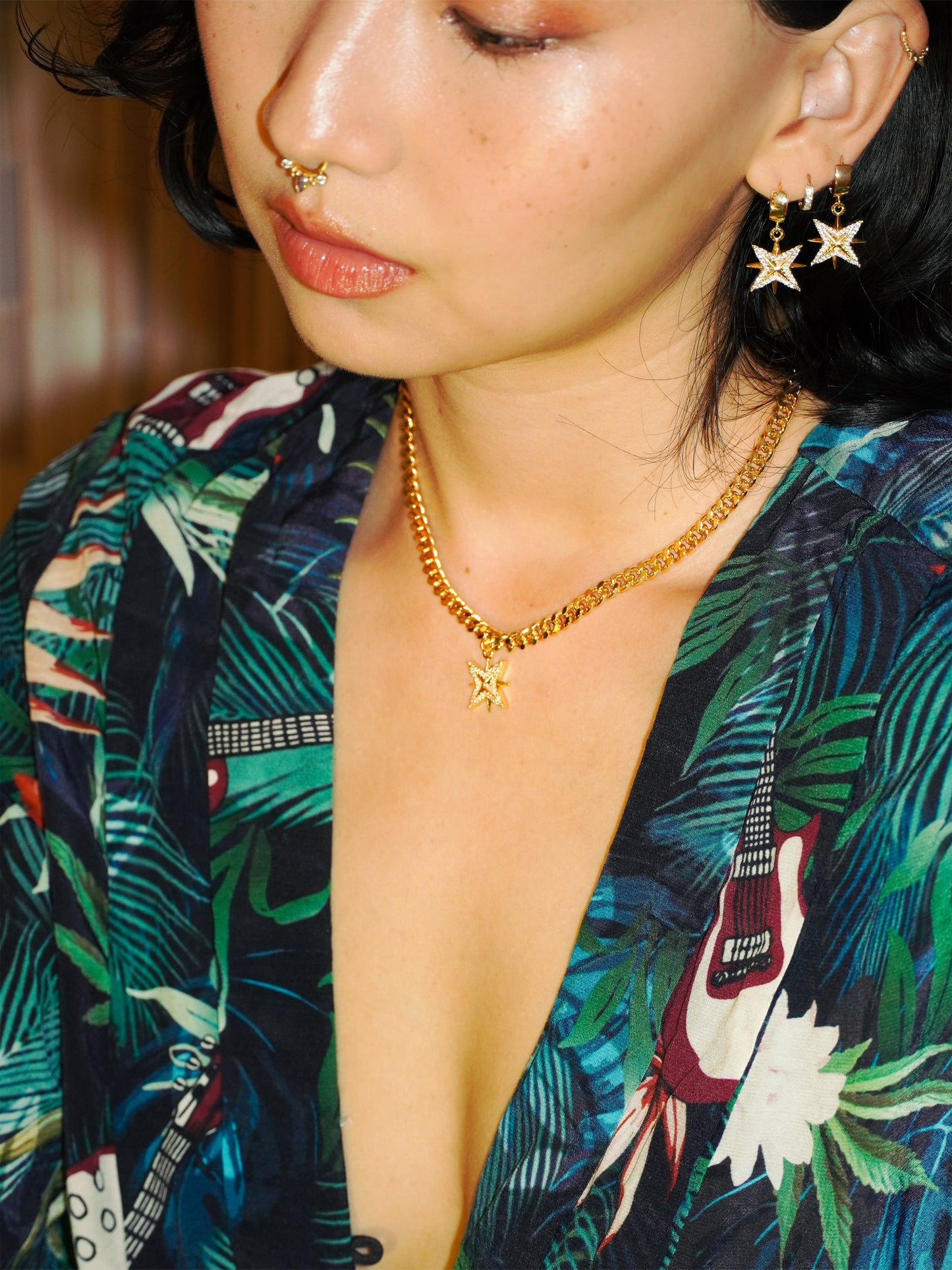 Chunky Star Necklace - Gold - Work Piece
