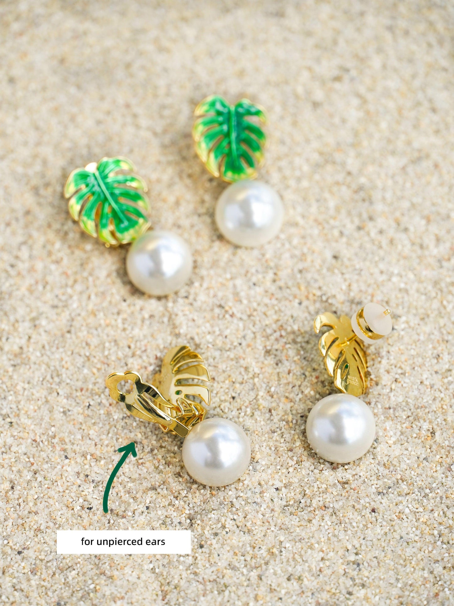 Tropical Enamel Earrings - Work Piece