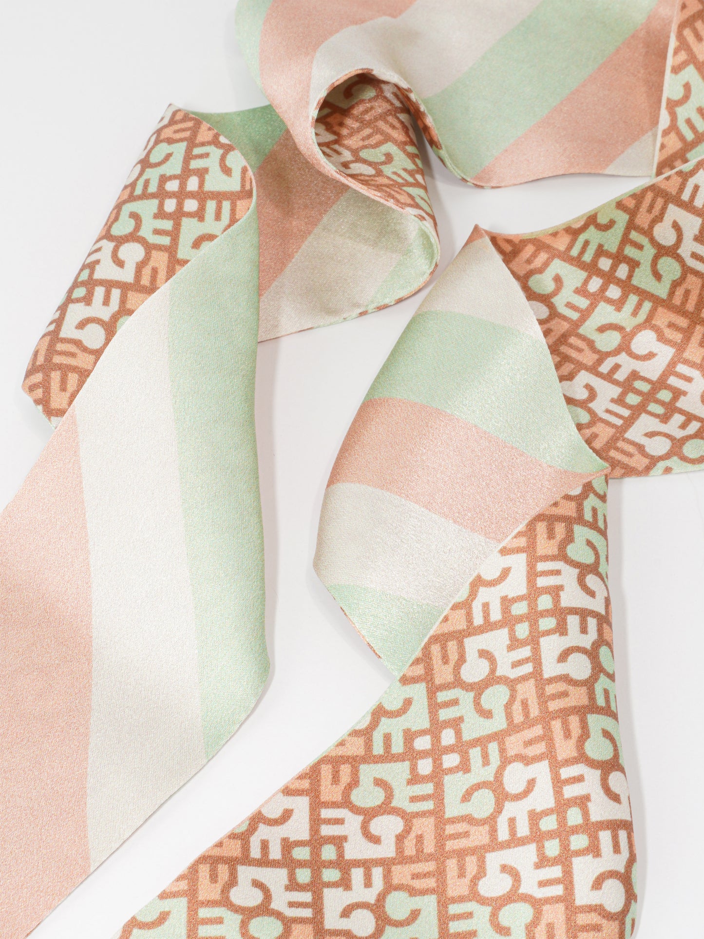 Monogram 100% Silk Skinny Scarf