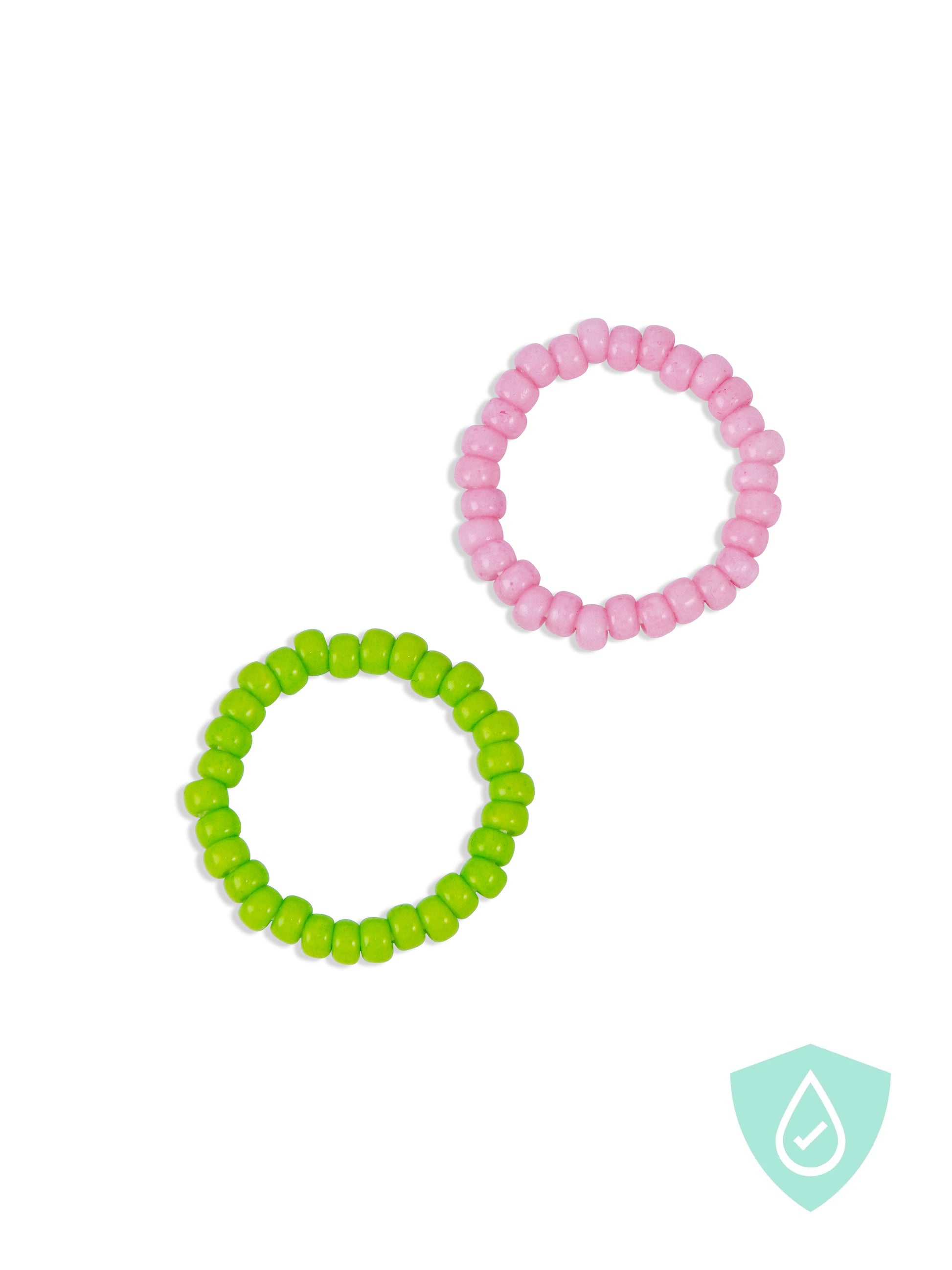 Pink and Green Beaded Ring Set - Work Piece