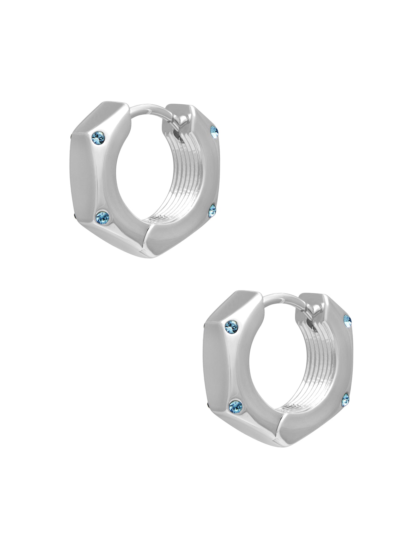 Link-Up Hex Nut Ear Huggies - Silver