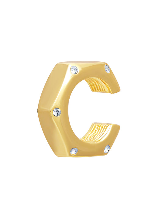 "It Stays" Hex Nut Ear Cuff - Gold