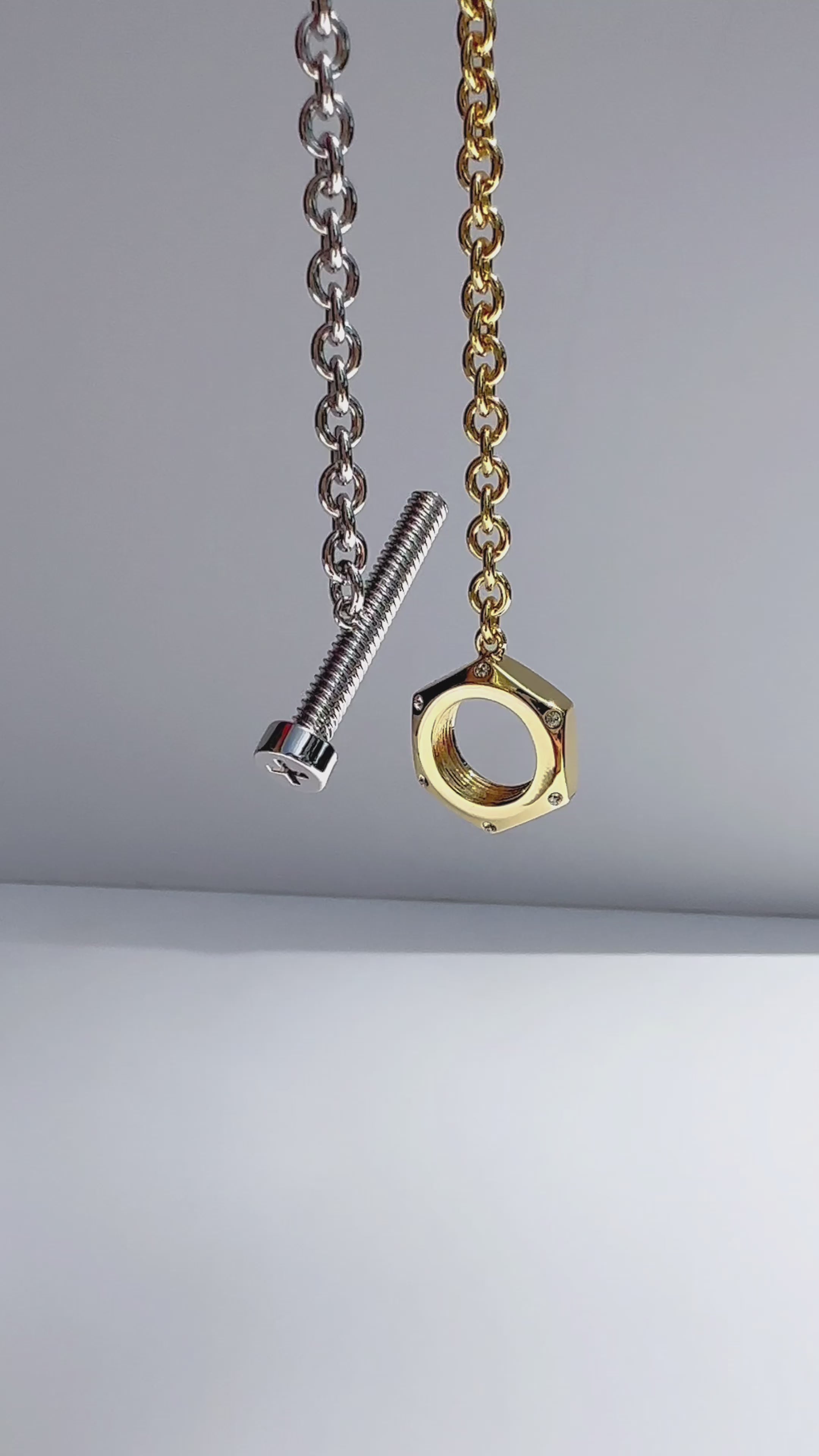 Contrast Hex Nut & Bolt OT Clasp Necklace – Work Piece