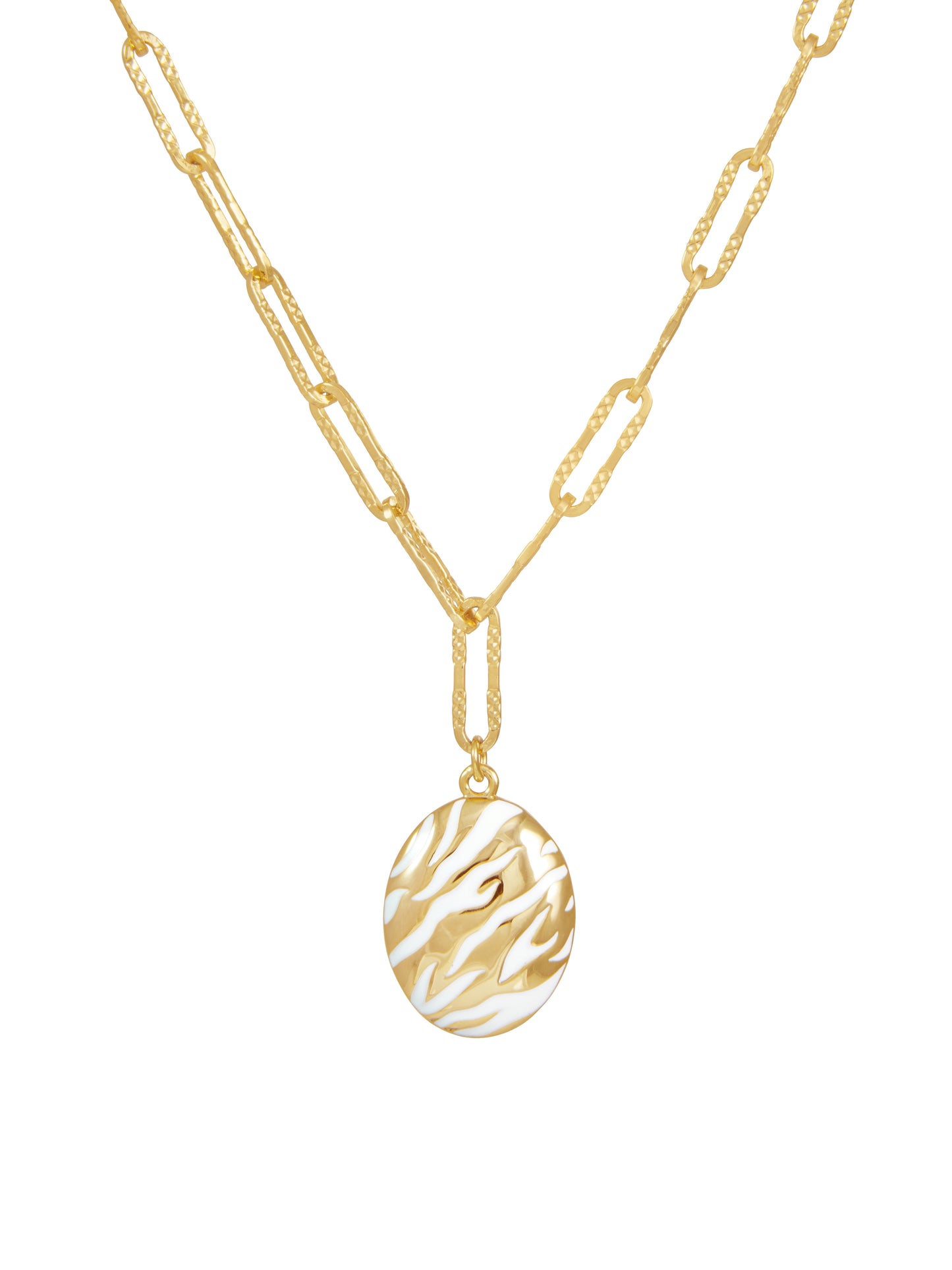 Tiger Oval Necklace - Gold
