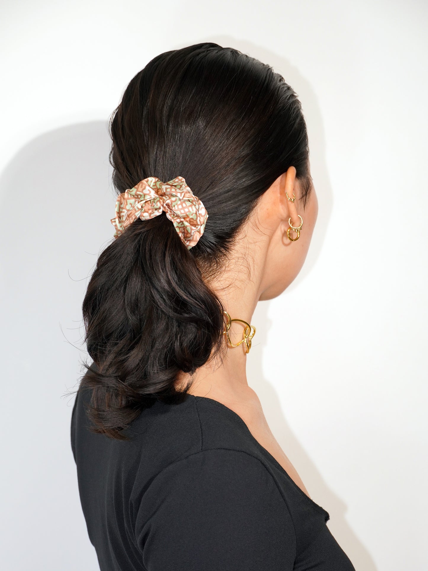 Monogram 100% Silk Scrunchie