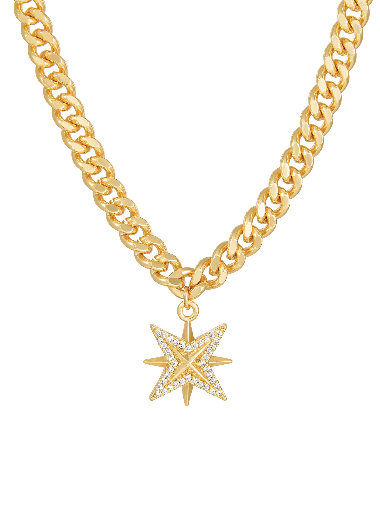 Chunky Star Necklace - Gold - Work Piece