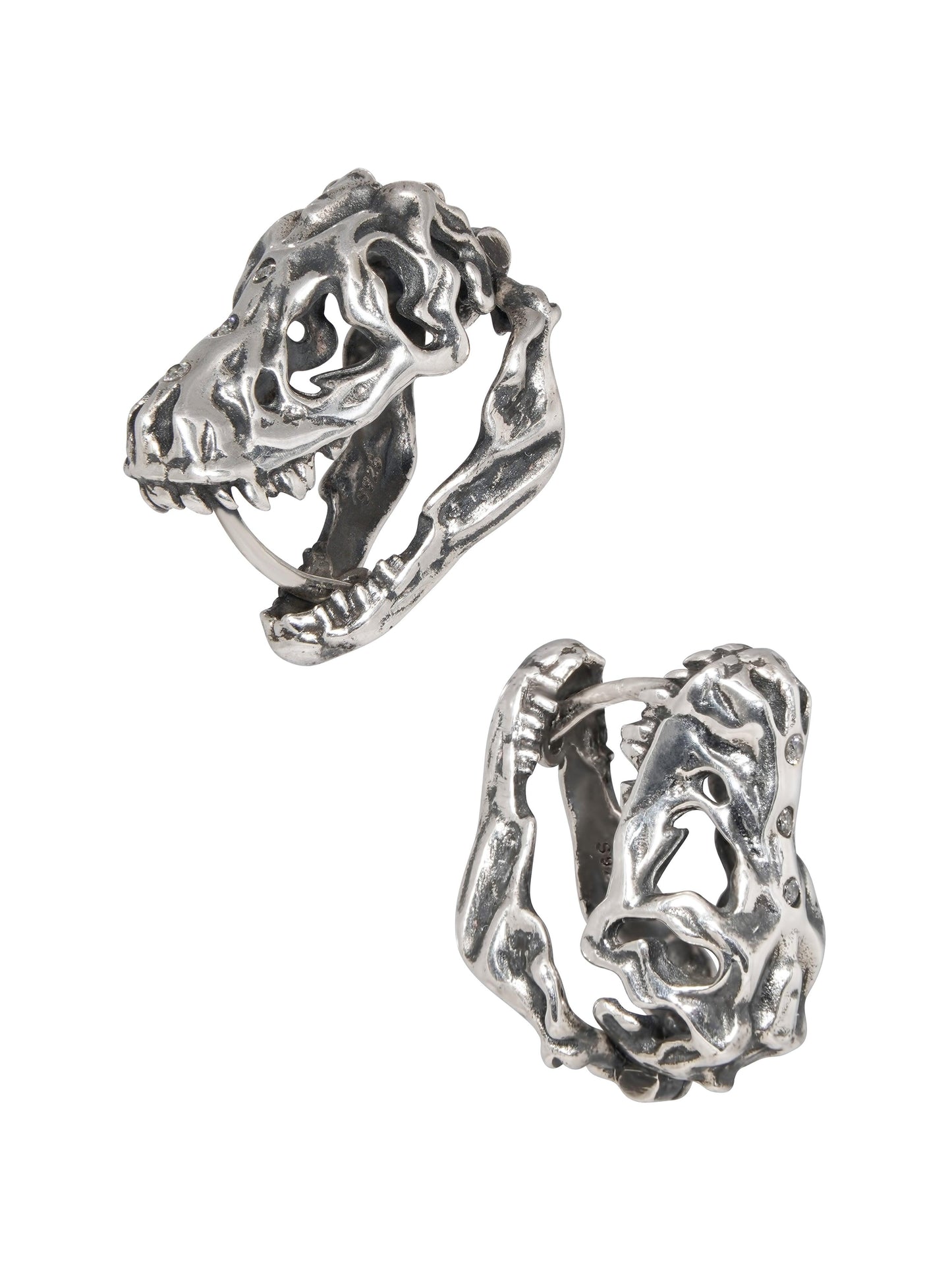 T. rex Skull Earrings - Work Piece