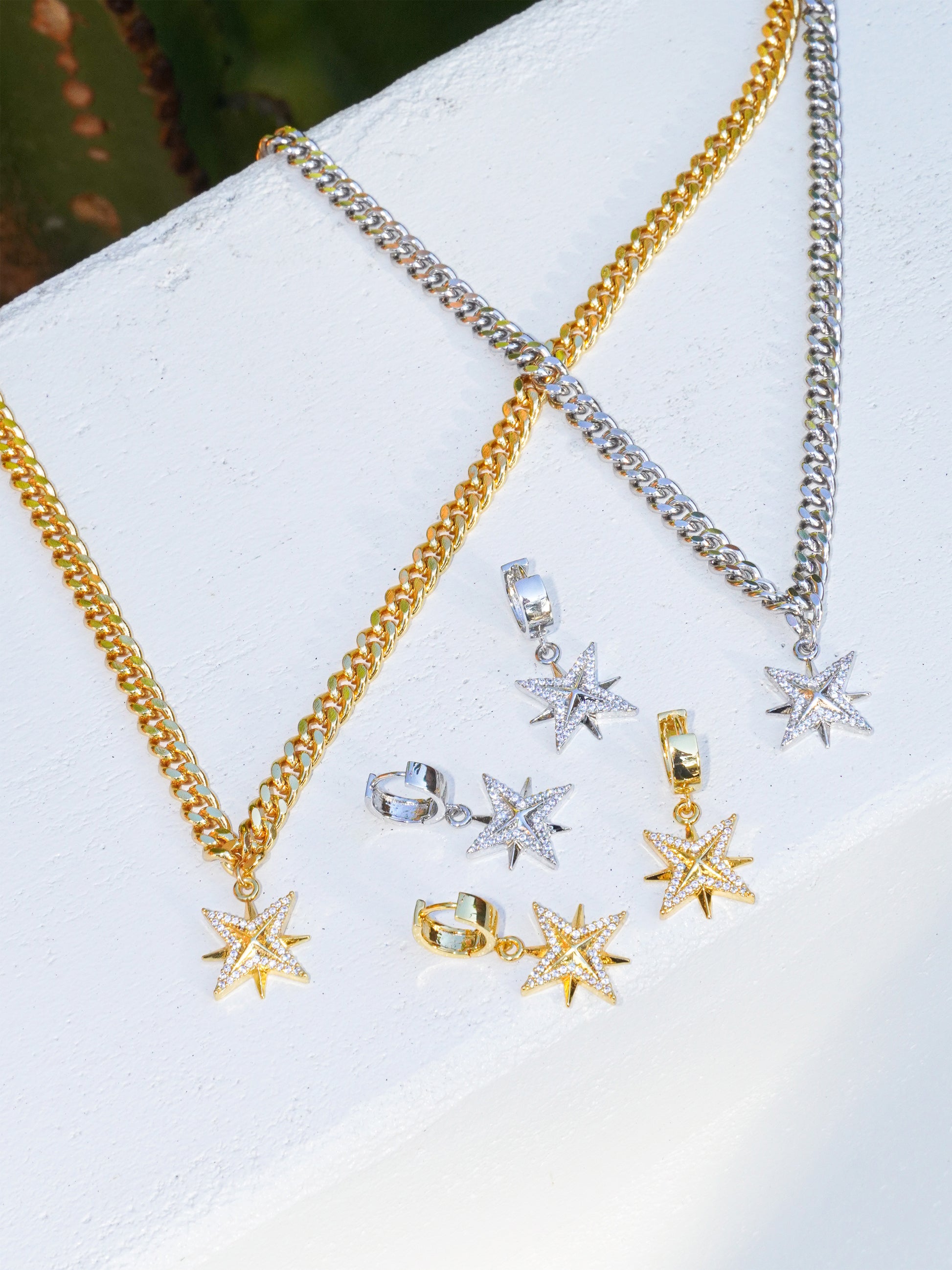 Chunky Star Necklace - Gold - Work Piece