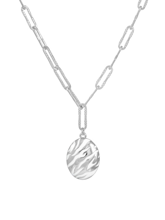Tiger Oval Necklace - Silver